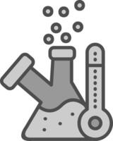 Flask Line Filled Greyscale Icon Design vector