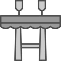 Table Line Filled Greyscale Icon Design vector