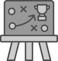 juego plan línea lleno escala de grises icono diseño vector