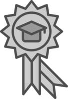 Award Line Filled Greyscale Icon Design vector