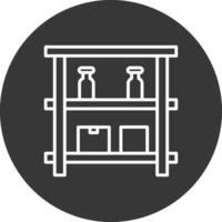 Shelves Line Inverted Icon Design vector