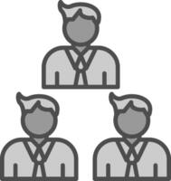 Team Line Filled Greyscale Icon Design vector