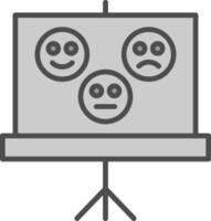 Emotional Line Filled Greyscale Icon Design vector