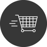 Shopping Cart Line Inverted Icon Design vector