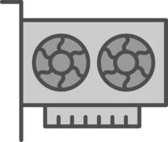 Gpu Line Filled Greyscale Icon Design vector