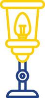 lámpara línea dos color icono diseño vector