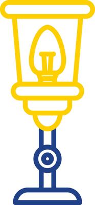 Lamp Line Two Colour Icon Design