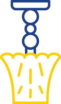 Lamp Line Two Colour Icon Design