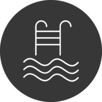 Swimming Pool Line Inverted Icon Design vector