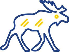 Moose Line Two Colour Icon Design vector