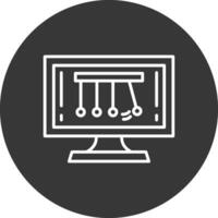 Newtons Cradle Line Inverted Icon Design vector