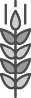 Wheat Line Filled Greyscale Icon Design vector