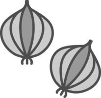 Onion Line Filled Greyscale Icon Design vector