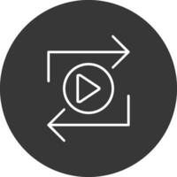 Replay Line Inverted Icon Design vector