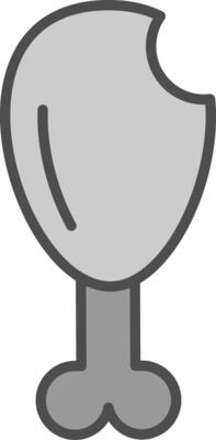 Leg Piece Line Filled Greyscale Icon Design