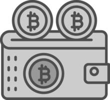 Bitcoin Wallet Line Filled Greyscale Icon Design vector