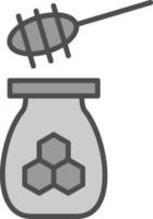 Honey Line Filled Greyscale Icon Design vector