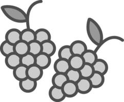 Grapes Line Filled Greyscale Icon Design vector