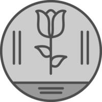 Tulip Line Filled Greyscale Icon Design vector