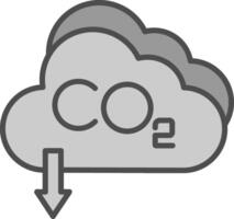 co2 línea lleno escala de grises icono diseño vector