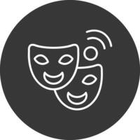 Drama Line Inverted Icon Design vector