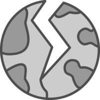 Earth Quake Line Filled Greyscale Icon Design vector