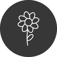 Flower Line Inverted Icon Design vector