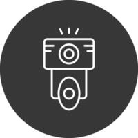 Camera Flash Line Inverted Icon Design vector