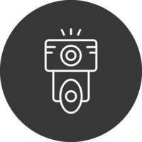 Camera Flash Line Inverted Icon Design vector