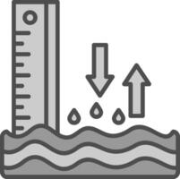 Sea Level Line Filled Greyscale Icon Design vector