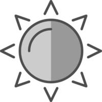 Sun Line Filled Greyscale Icon Design vector