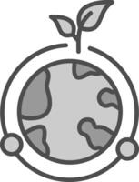 Ozone Layer Line Filled Greyscale Icon Design vector