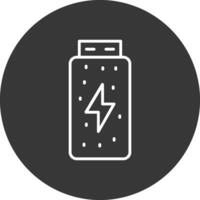 Battery Status Line Inverted Icon Design vector