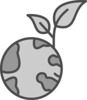 Save Planet Line Filled Greyscale Icon Design vector