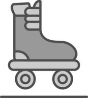 rodillo patinar línea lleno escala de grises icono diseño vector