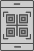 qr código línea lleno escala de grises icono diseño vector