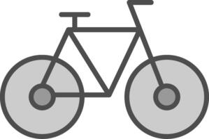 bicicleta línea lleno escala de grises icono diseño vector