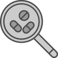 Search For Drugs Line Filled Greyscale Icon Design vector