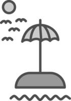 Beach Line Filled Greyscale Icon Design vector