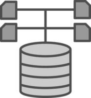 datos colección línea lleno escala de grises icono diseño vector