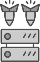 Ddos Line Filled Greyscale Icon Design vector