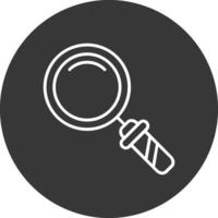 Magnifying Glass Line Inverted Icon Design vector