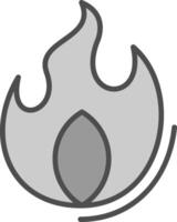 Burn Line Filled Greyscale Icon Design vector