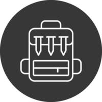 mochila línea invertido icono diseño vector