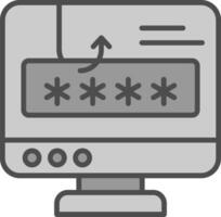 Phishing Line Filled Greyscale Icon Design vector