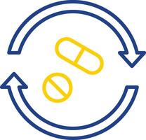 Pill Line Two Colour Icon Design vector