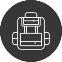 mochila línea invertido icono diseño vector