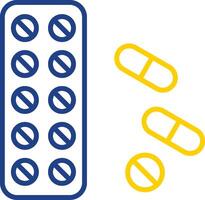 Pills Line Two Colour Icon Design vector