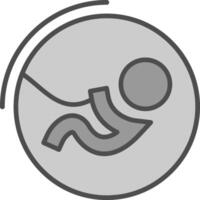 Fetus Line Filled Greyscale Icon Design vector