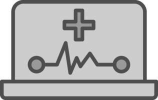 ehealth línea lleno escala de grises icono diseño vector